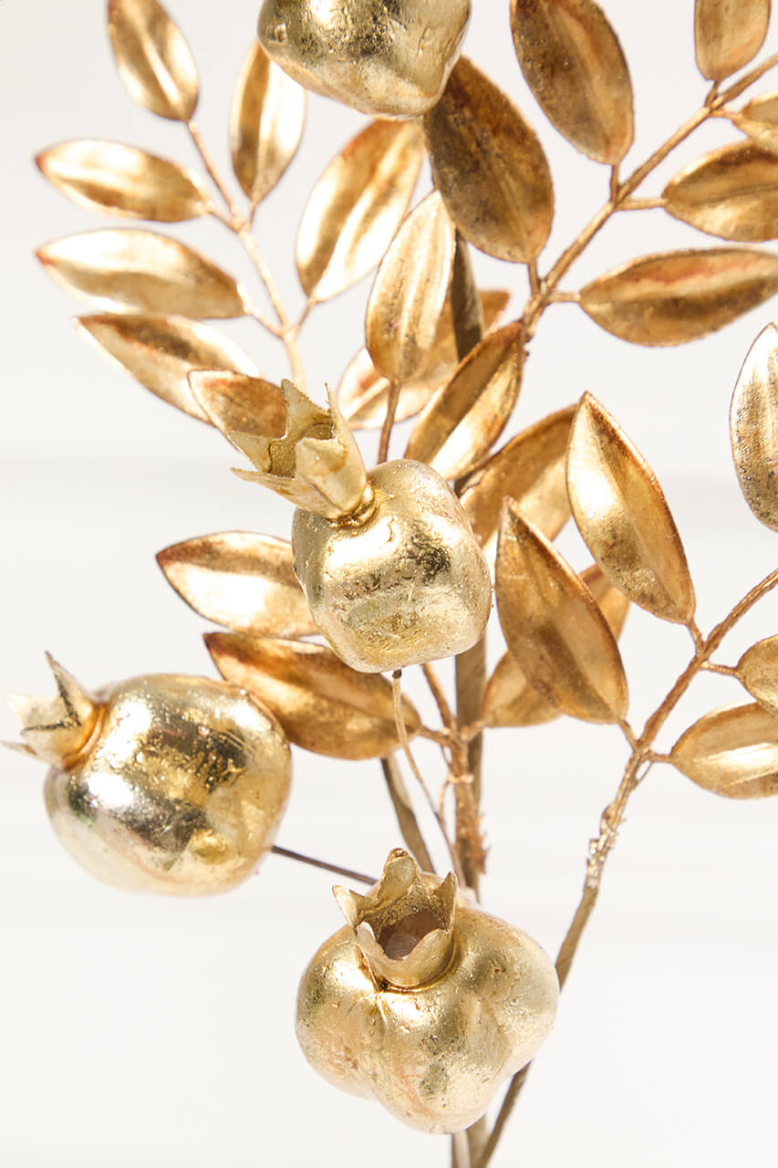 26" Antique Gold Metallic Pomegranate Stem