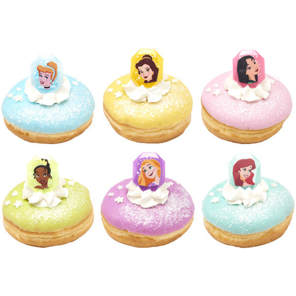 Disney Princess Characters Rings for Cupcakes and Cakes Toppers, 144 Pack