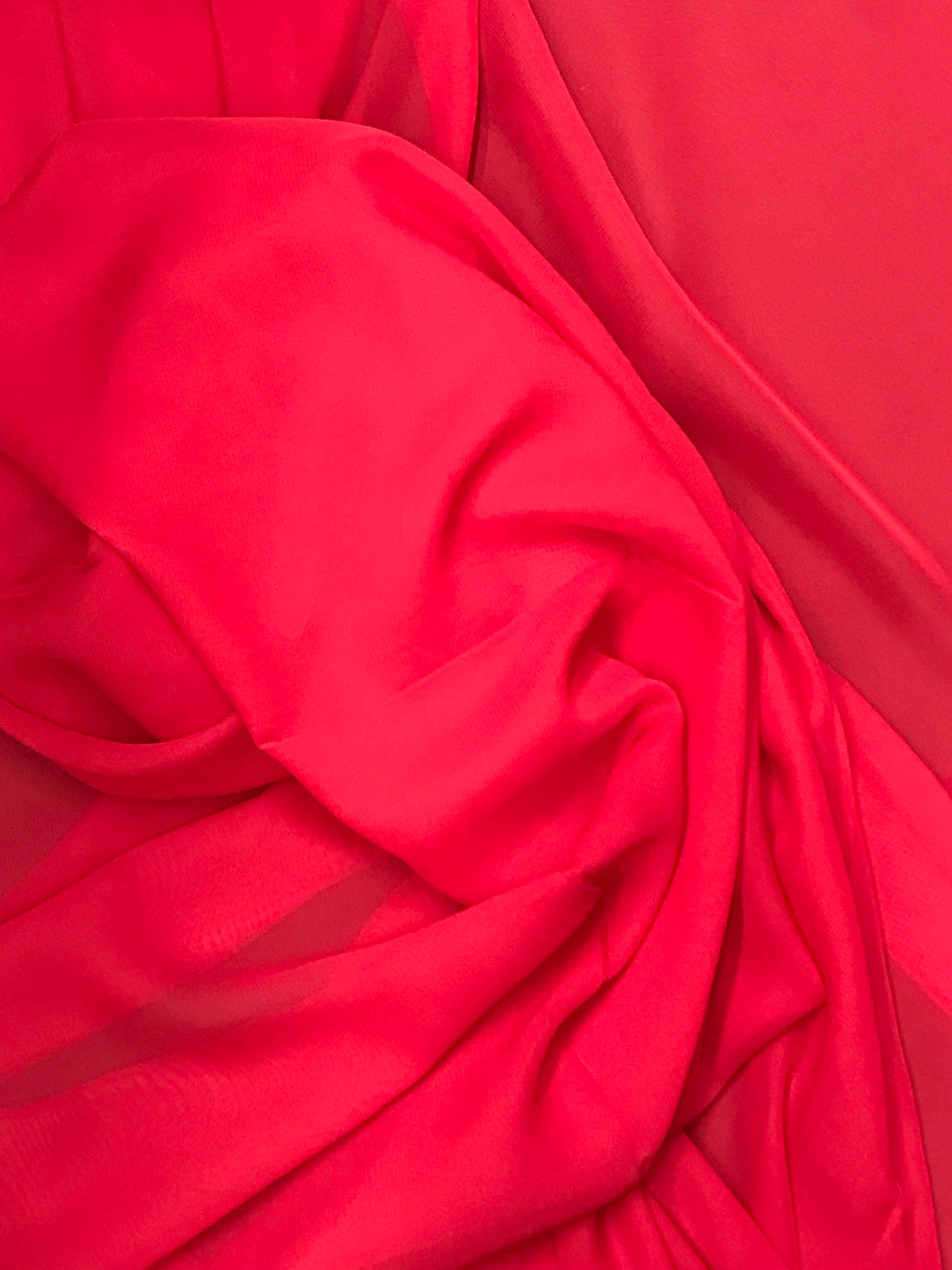 Red Chiffon Polyester Fabric - Red Sheer, 59"-60" Width (1 Yard)