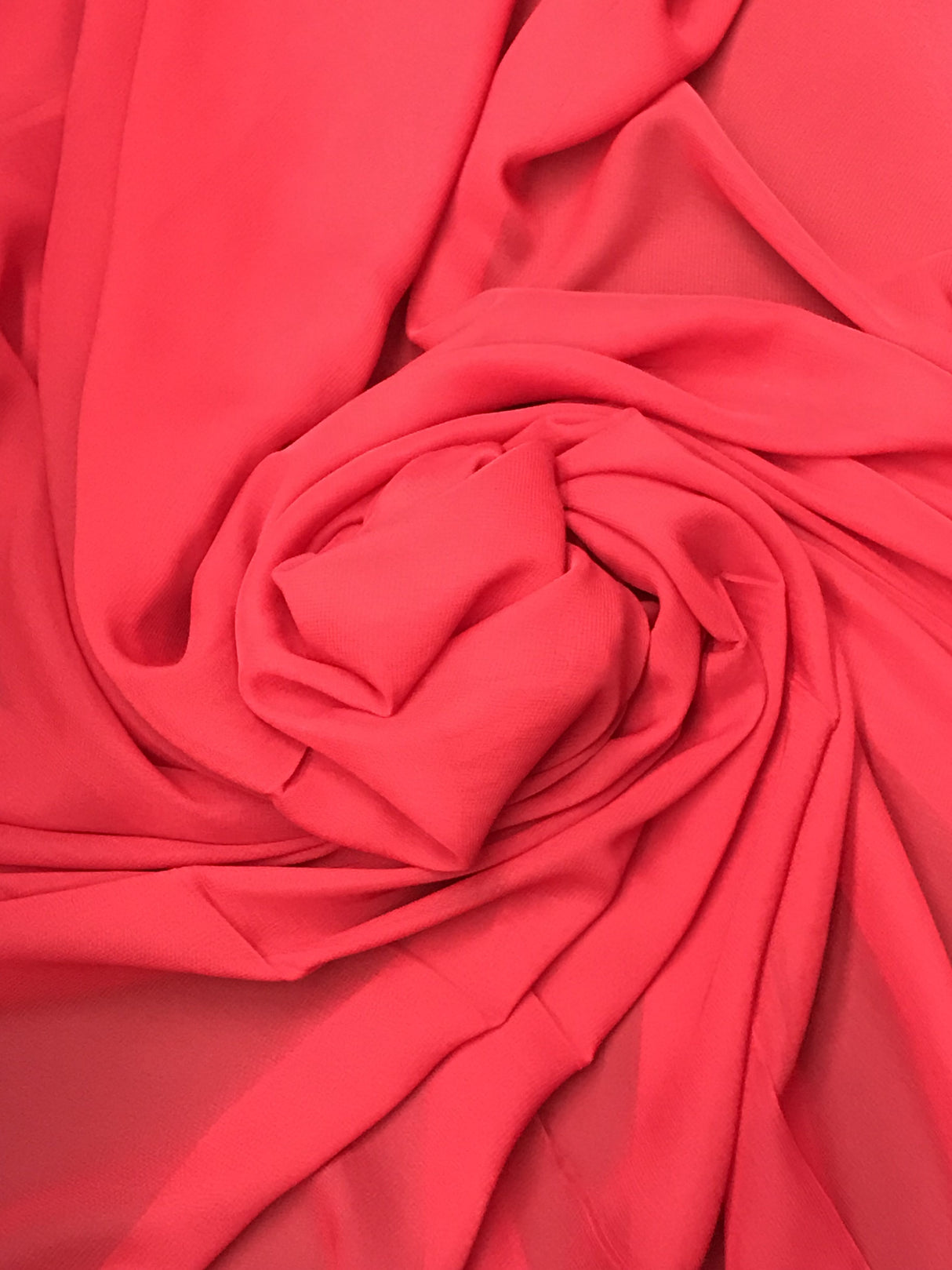 Red Chiffon Polyester Fabric - Red Sheer, 59"-60" Width (1 Yard)