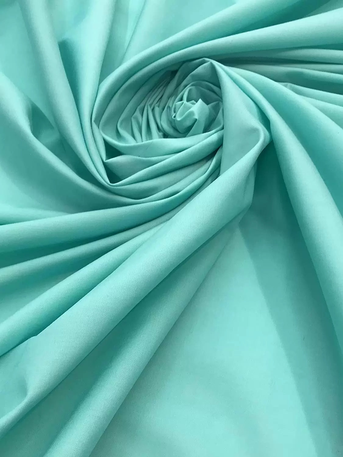 Polycotton Broadcloth Cotton Blend Fabric - Aqua, Broadcloth, 60" Wide (1 Yard)