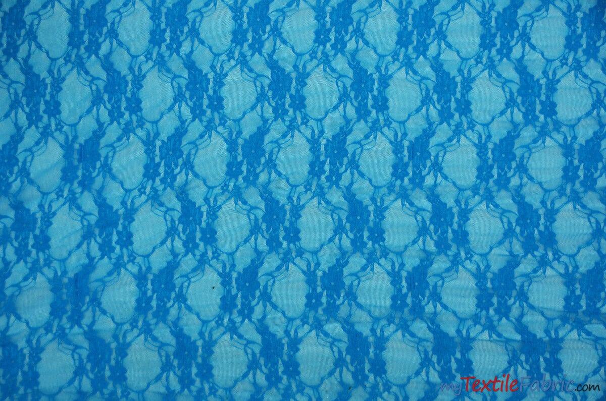 Giselle Floral Lace Polyester Spandex Fabric - Sheer Vintage Stretch Lace, 58/60" Width, Multiple Colors (1 Yard)