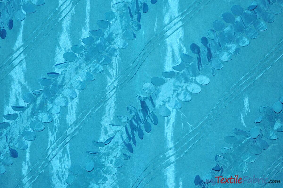 Forest Taffeta Embroidery Polyester Fabric - Hanging Leaf Pattern, 54" Width, Multiple Colors (1 Yard)