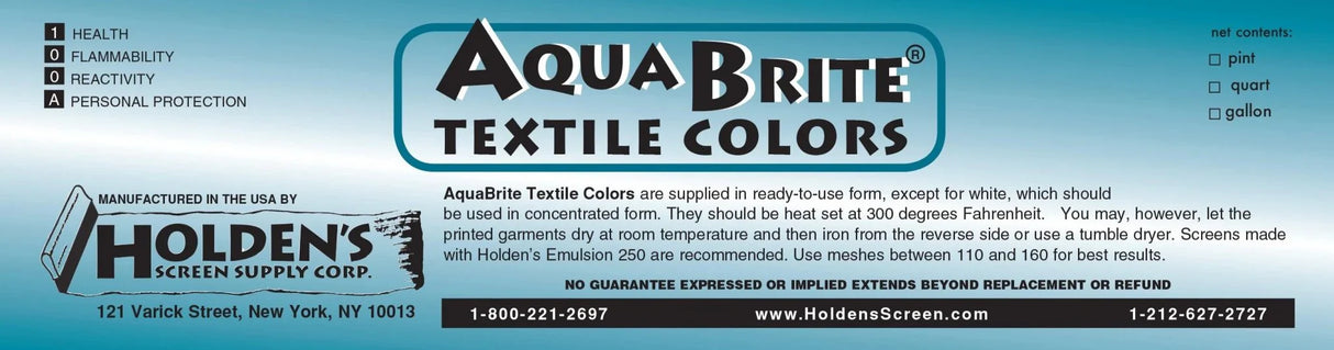 AquaBrite Opaque Ink Water-Based Textile Fabric - Scarlet Red, Screen Printing Ink (8 Oz)