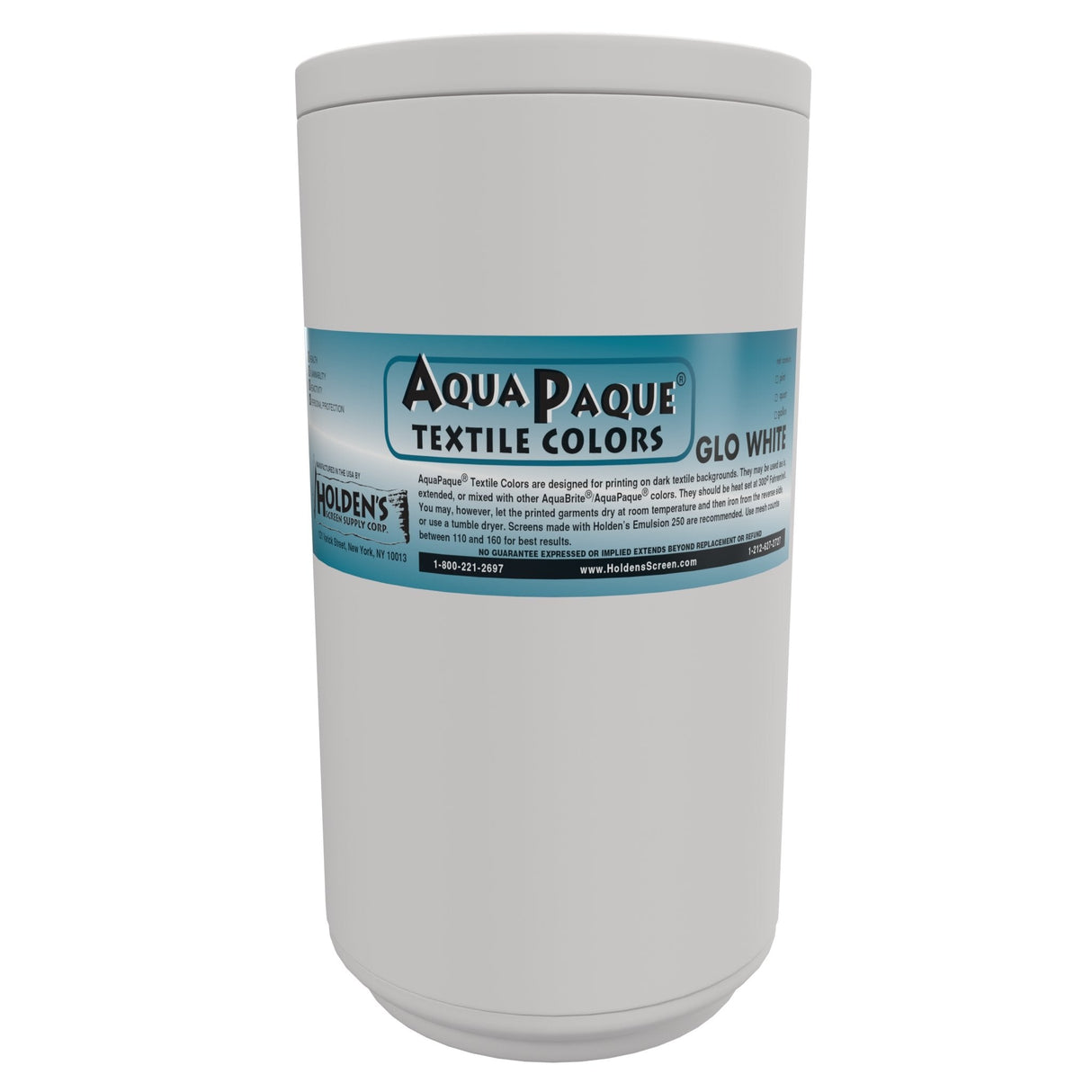 AquaPaque GLO White Opaque Ink - Glow In The Dark White, Water-Based Screen Printing Fabric Ink (8OZ)