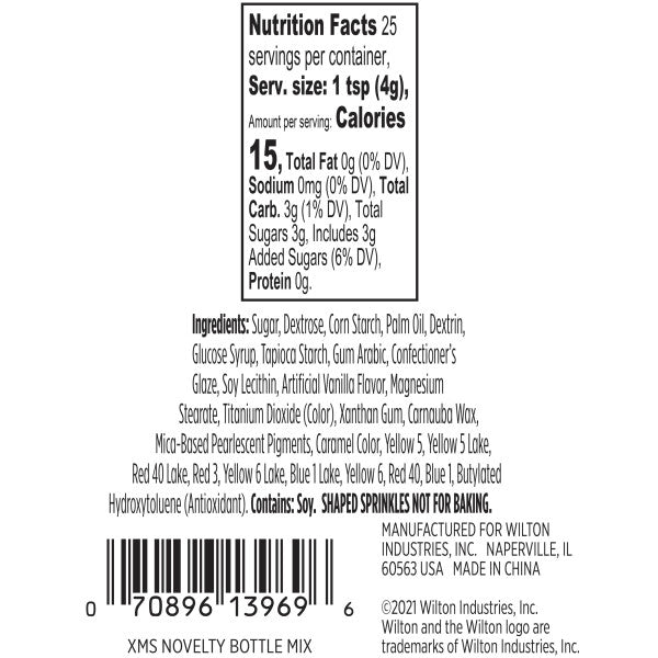 Wilton Bright Gingerbread Tree bottle House Christmas Sprinkle Mix, 3.52 oz.