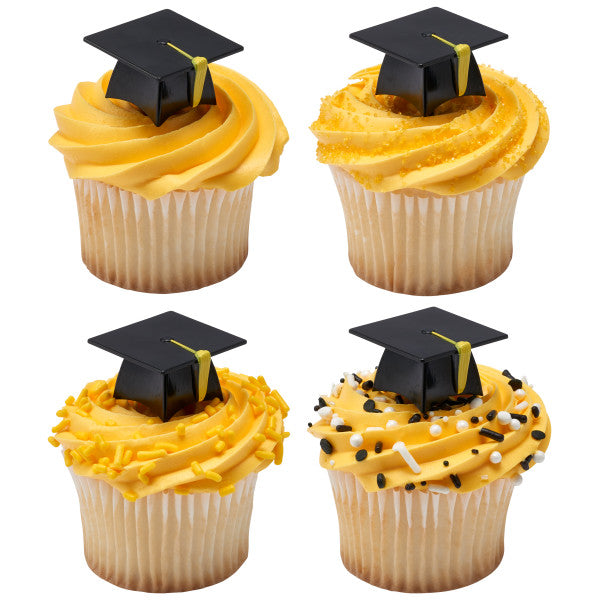 Graduation 3D Hat Cupcake Cake Pics - set of 144