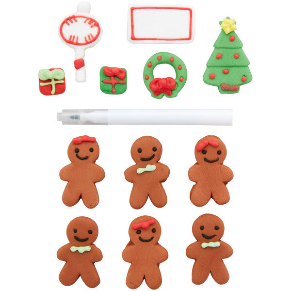 Wilton Customizable Gingerbread House Icing Decorations – 12 Count
