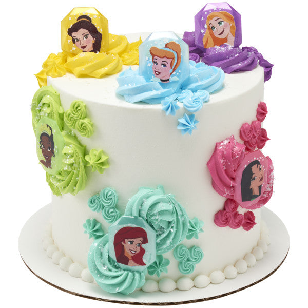 Disney Princess Characters Rings for Cupcakes and Cakes Toppers, 144 Pack