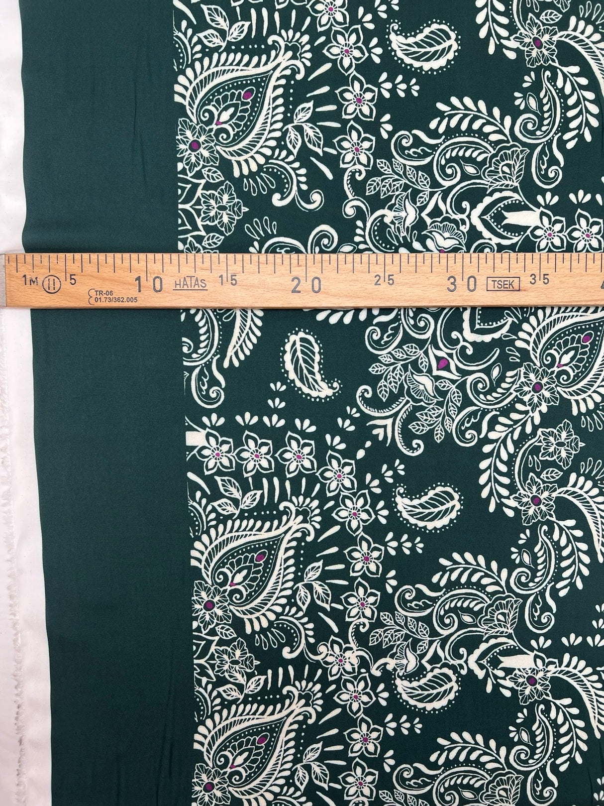 Viscose Batiste Printed Paisley Purple-Green
