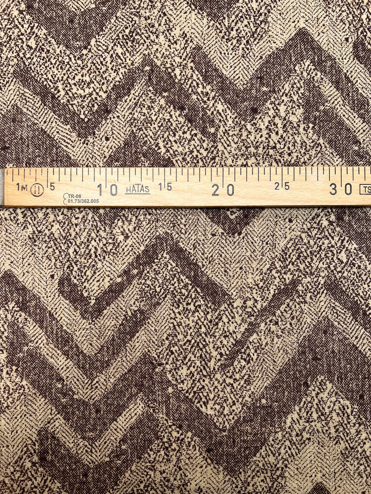 Printed Wool Fabric Brown Beige