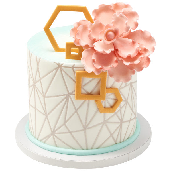 White Ruffled Petal Gum Paste Flowers cake topper