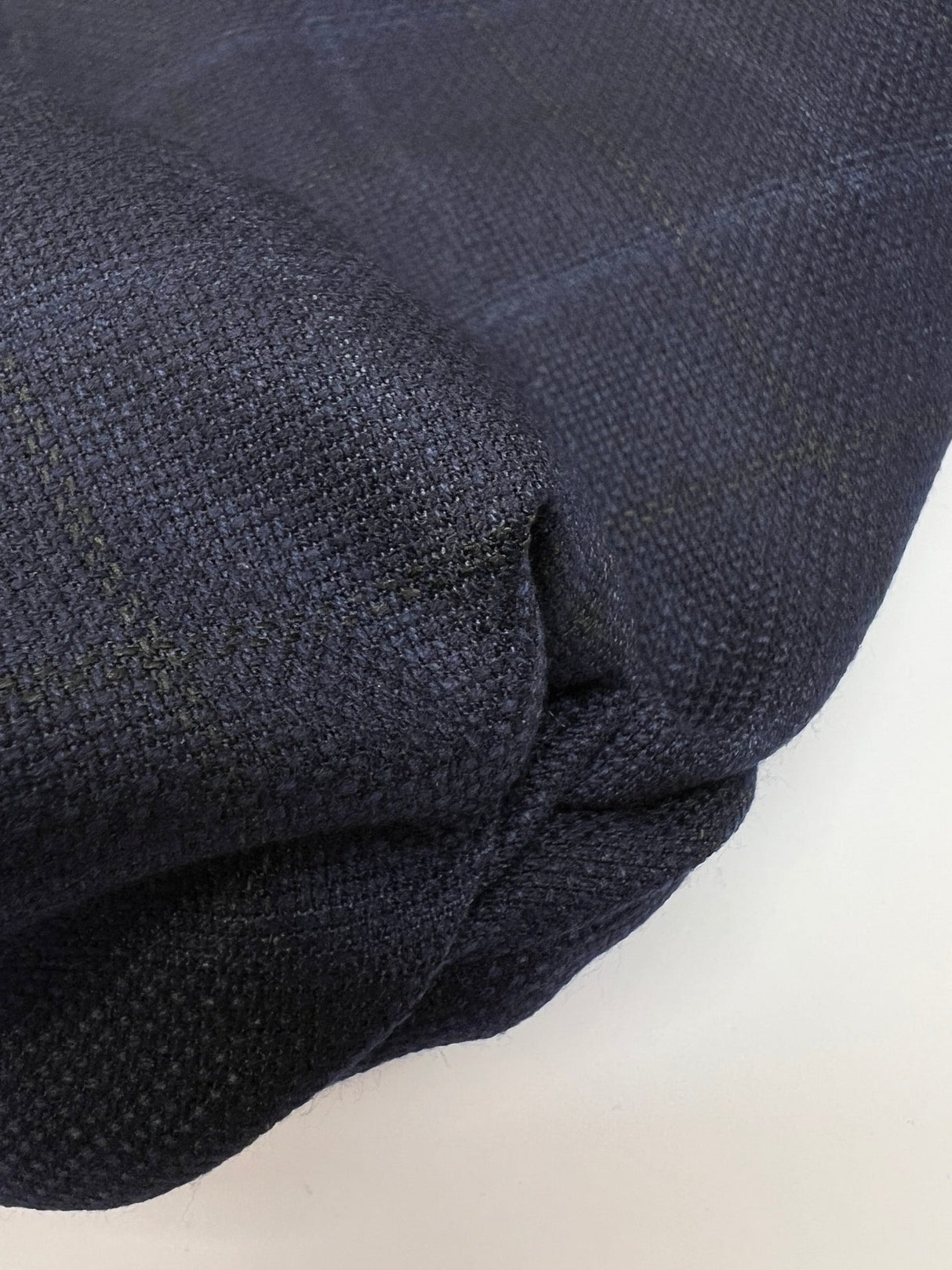Polyamide Checked Suiting Fabric Blue Black