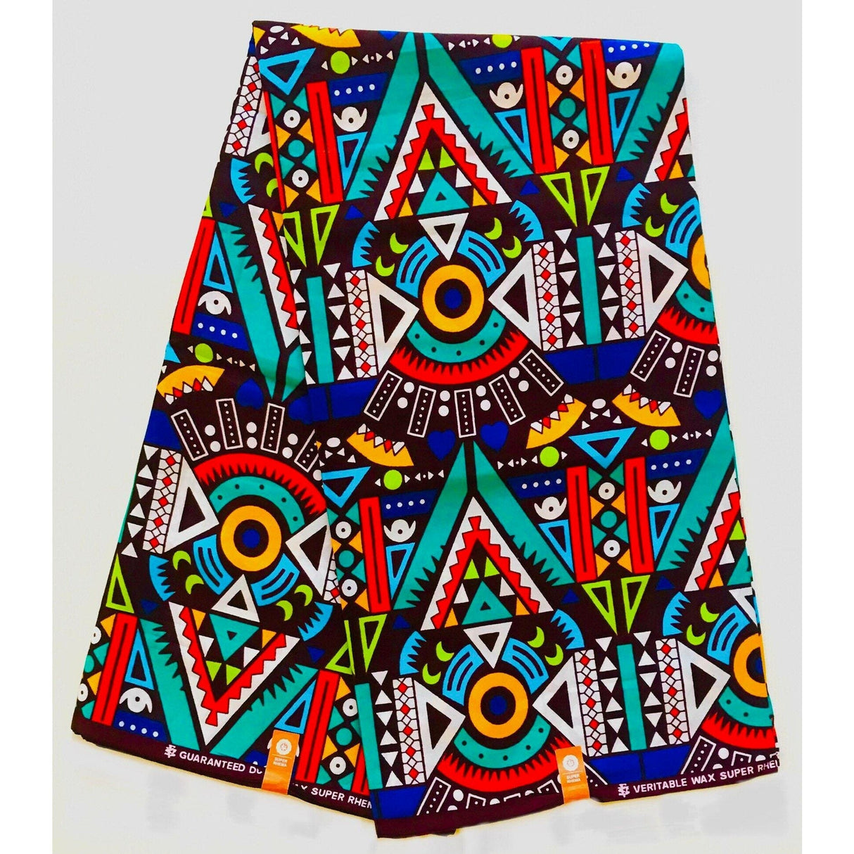 Nubia Sans Souci 100% Cotton Fabric - Multicolored African Print, 46" Width (Per Yard)
