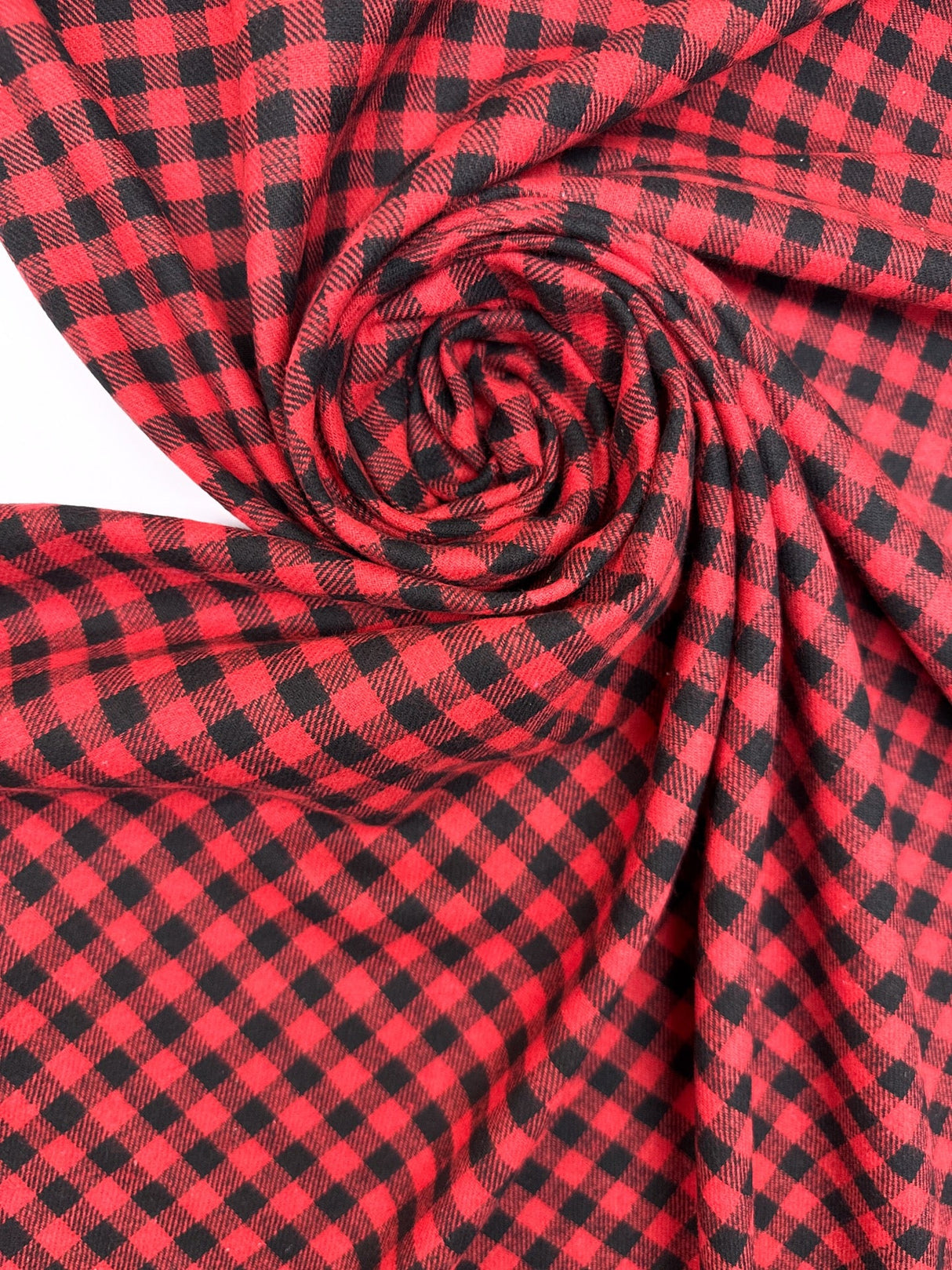 Cotton Flannel Checked Red Black