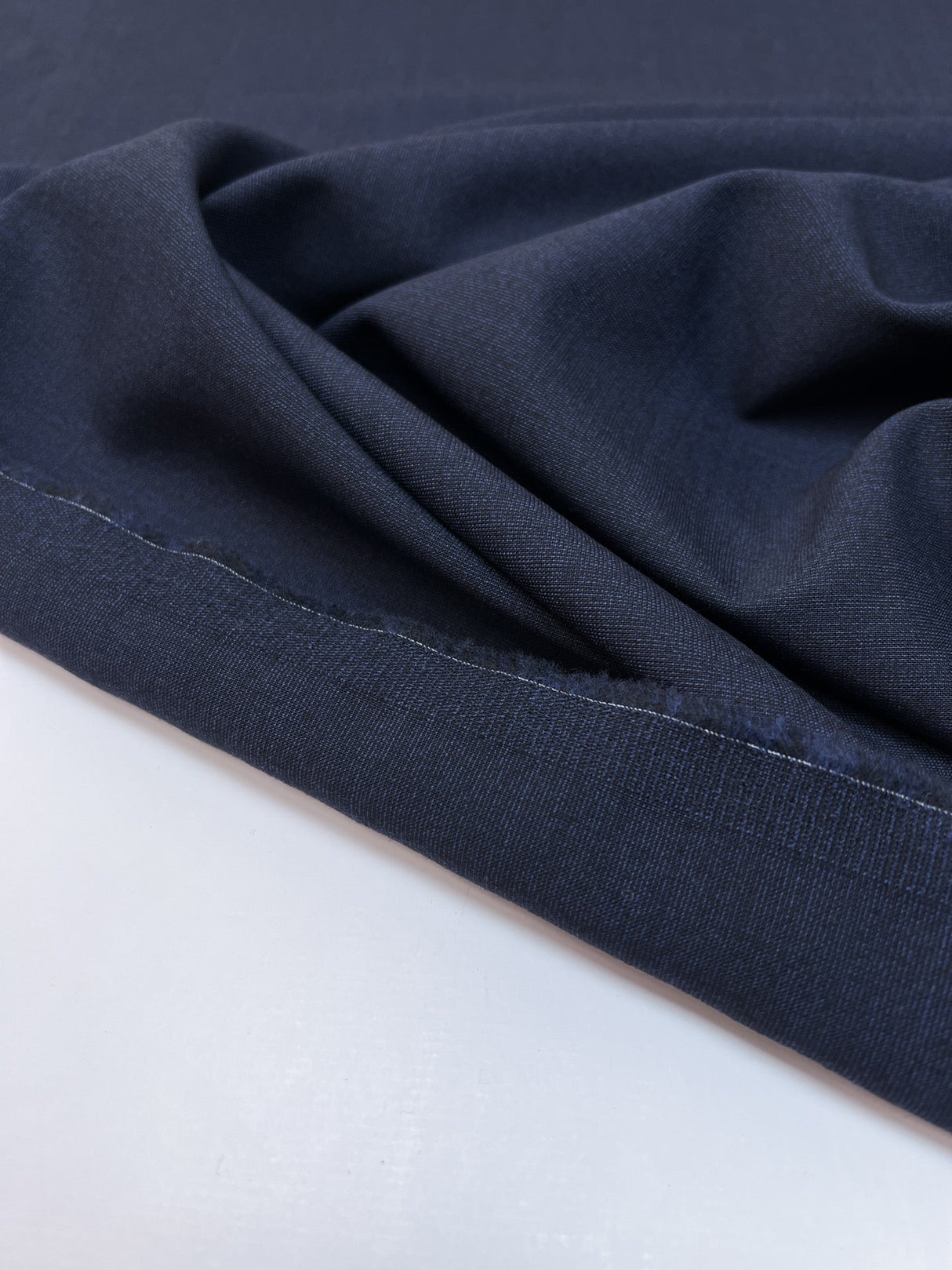 Wool Stretch Fabric Blue Black