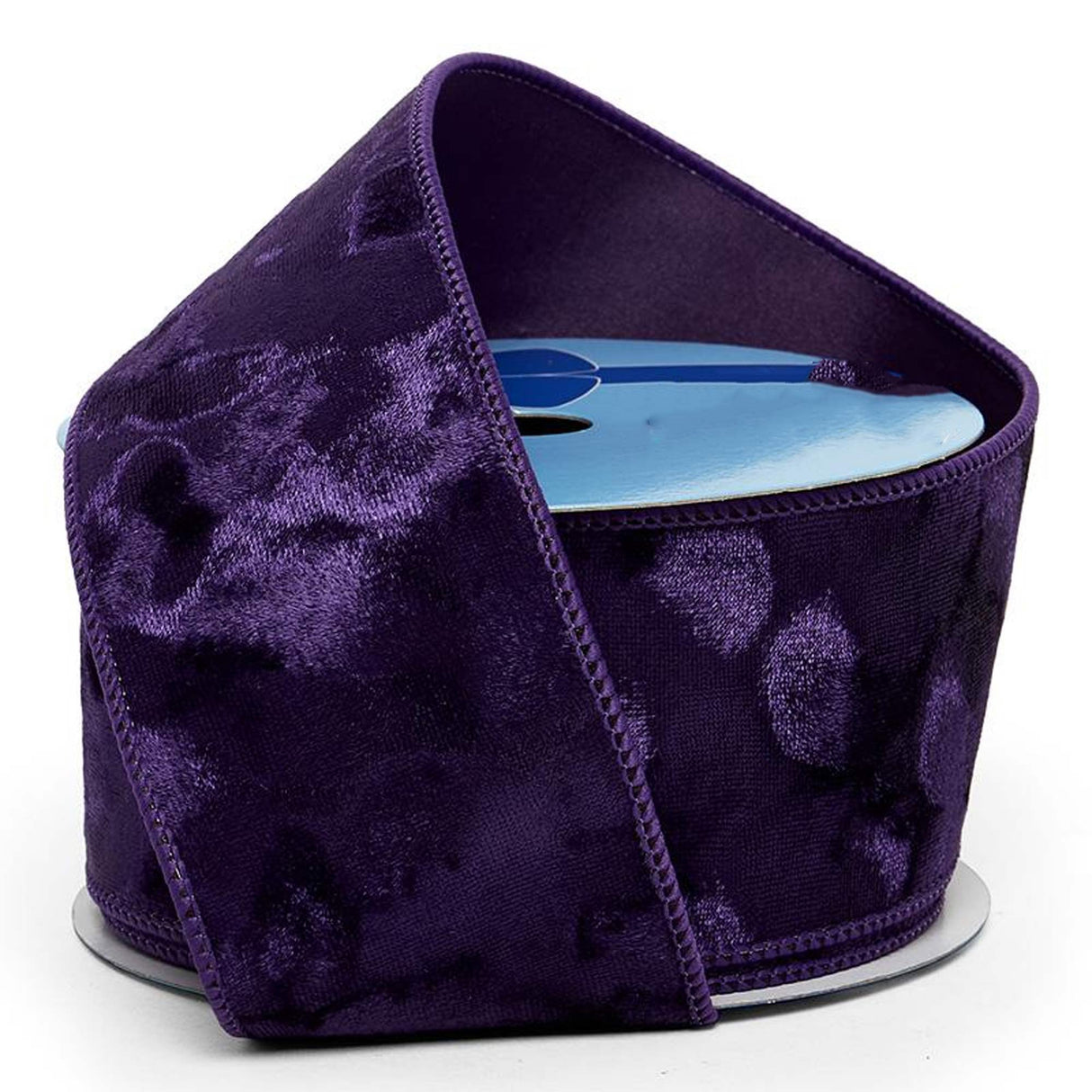Brushed Velvet Wired Ribbon 2 1/2 '' X 10 yd Purple Color 1 / roll