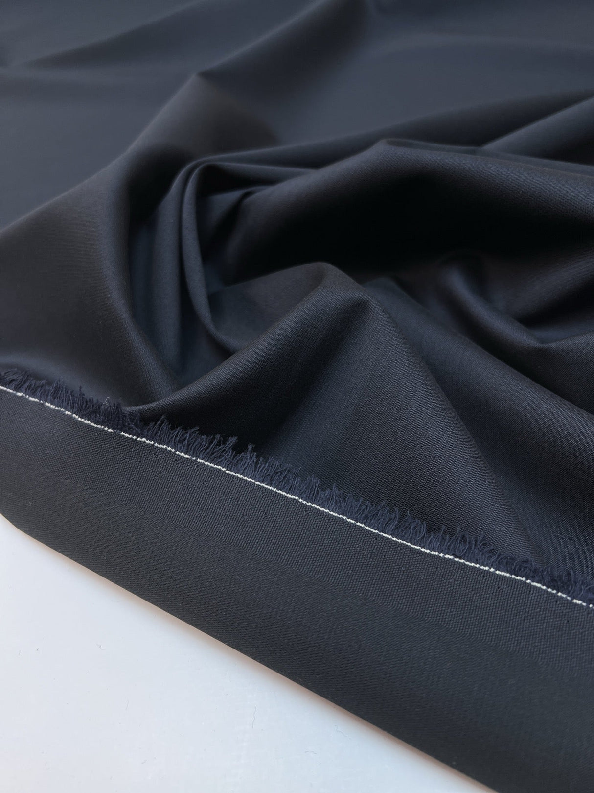 Wool Viscose Casual Fabric Black Blue