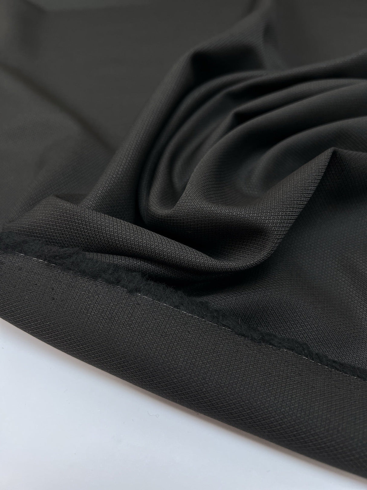 Wool Jacquard Black Fabric