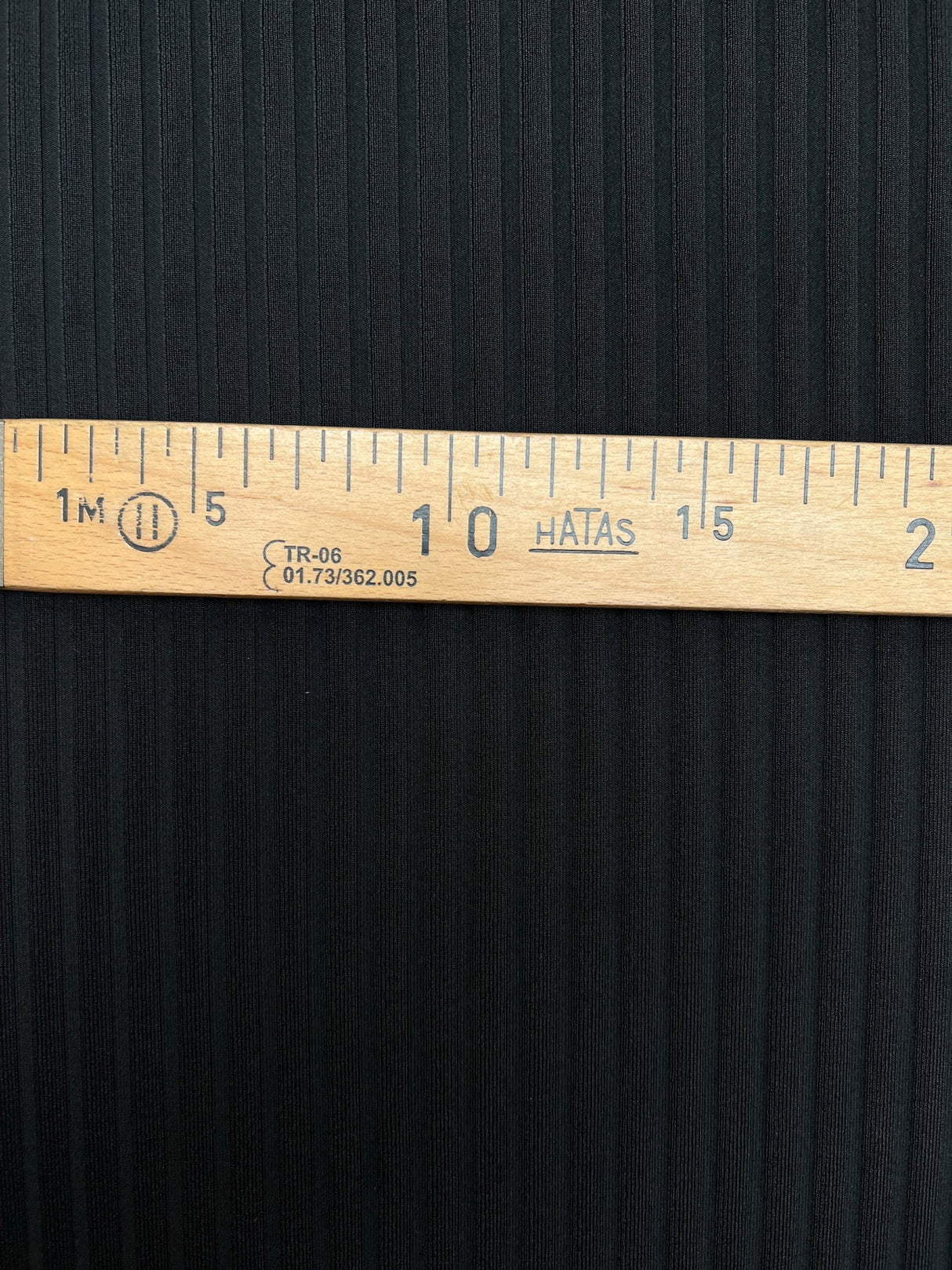 Black Polyamide Elastane Ribbed Knit