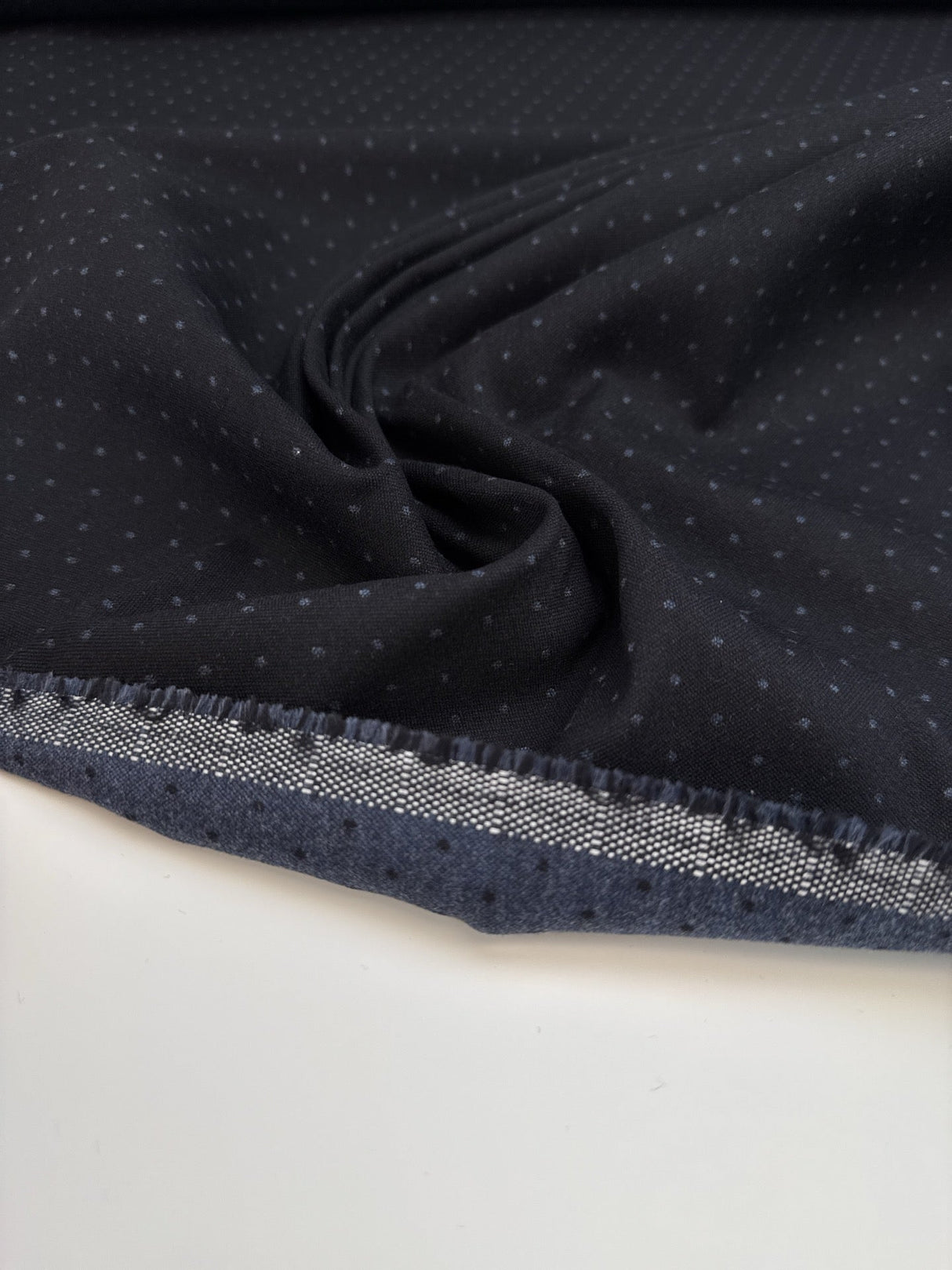 Cotton Jacquard Blue Polka Dot