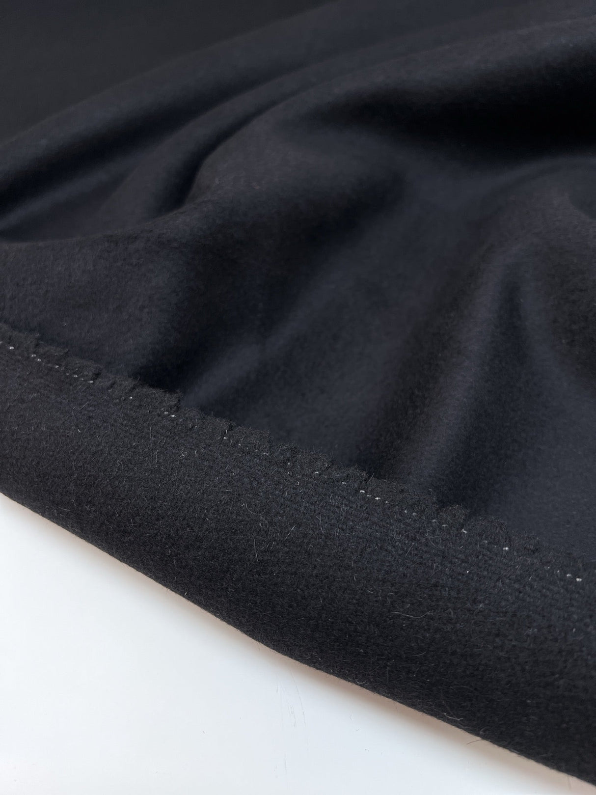Wool Cashmere Drape Fabric Black