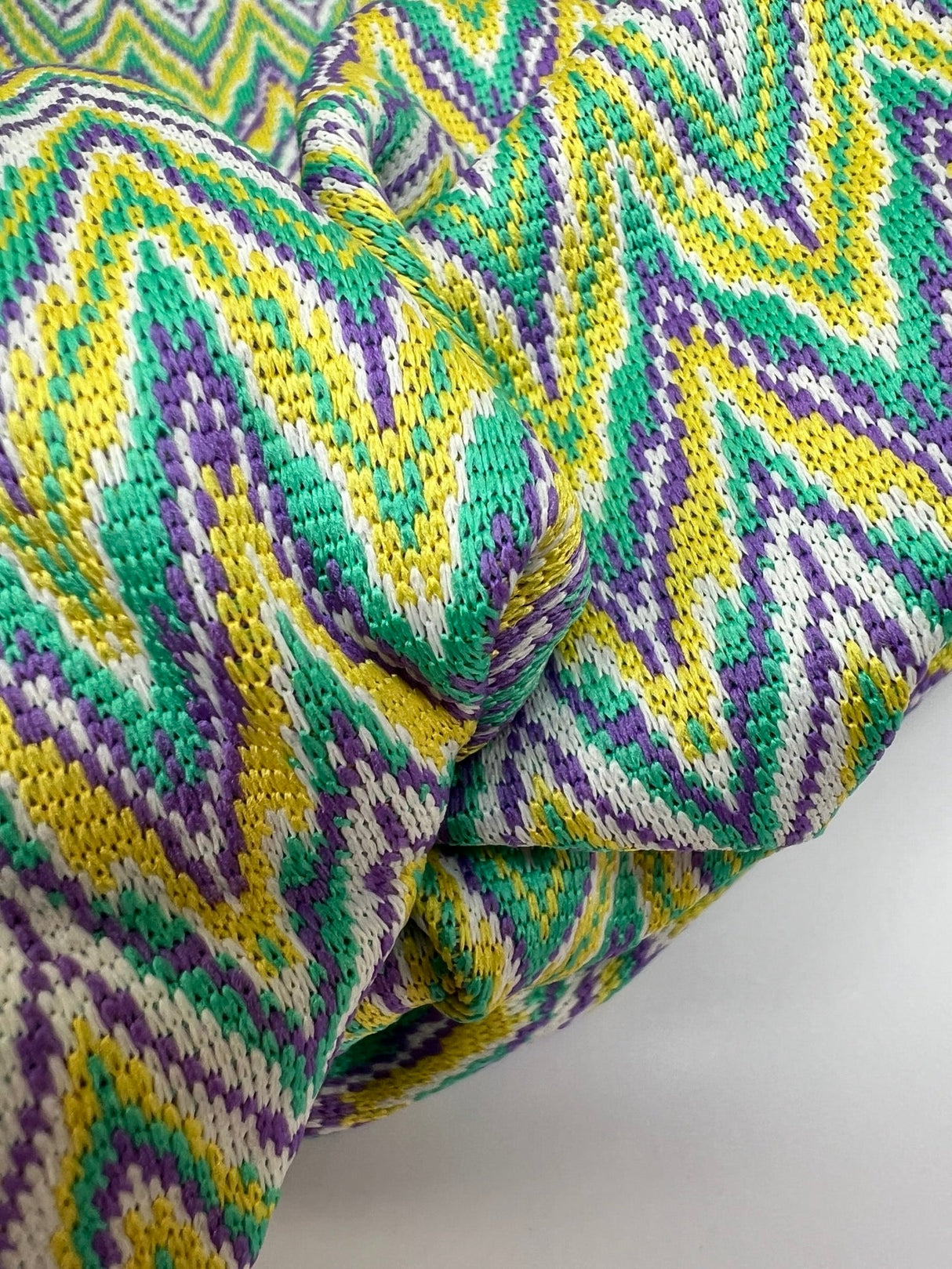 Polyamide Elastane Knitted Blend Geometric Herringbone