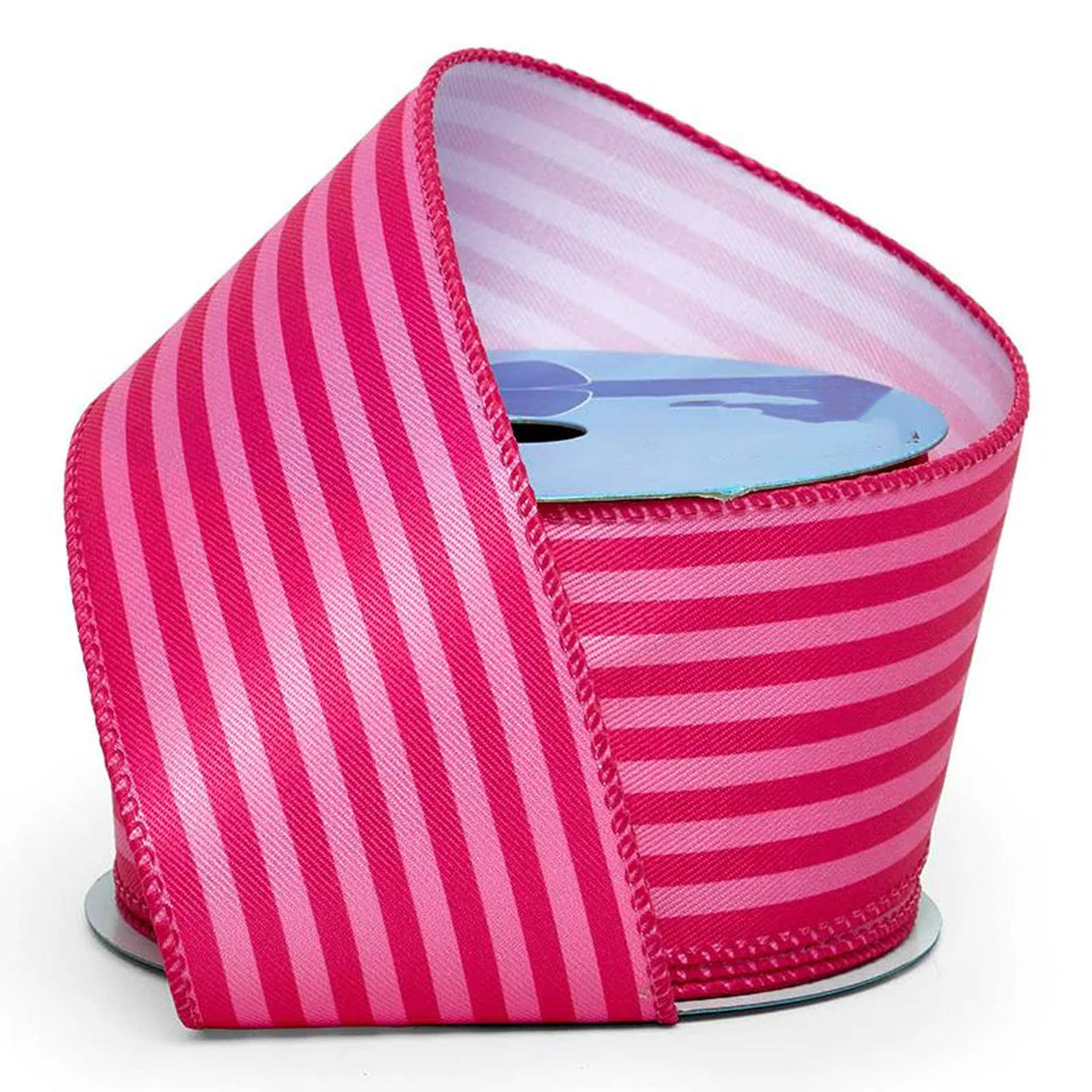 Bright Pinstripes On Wired Ribbon 2 1/2 '' X 10 yd Pink Color 1 / roll