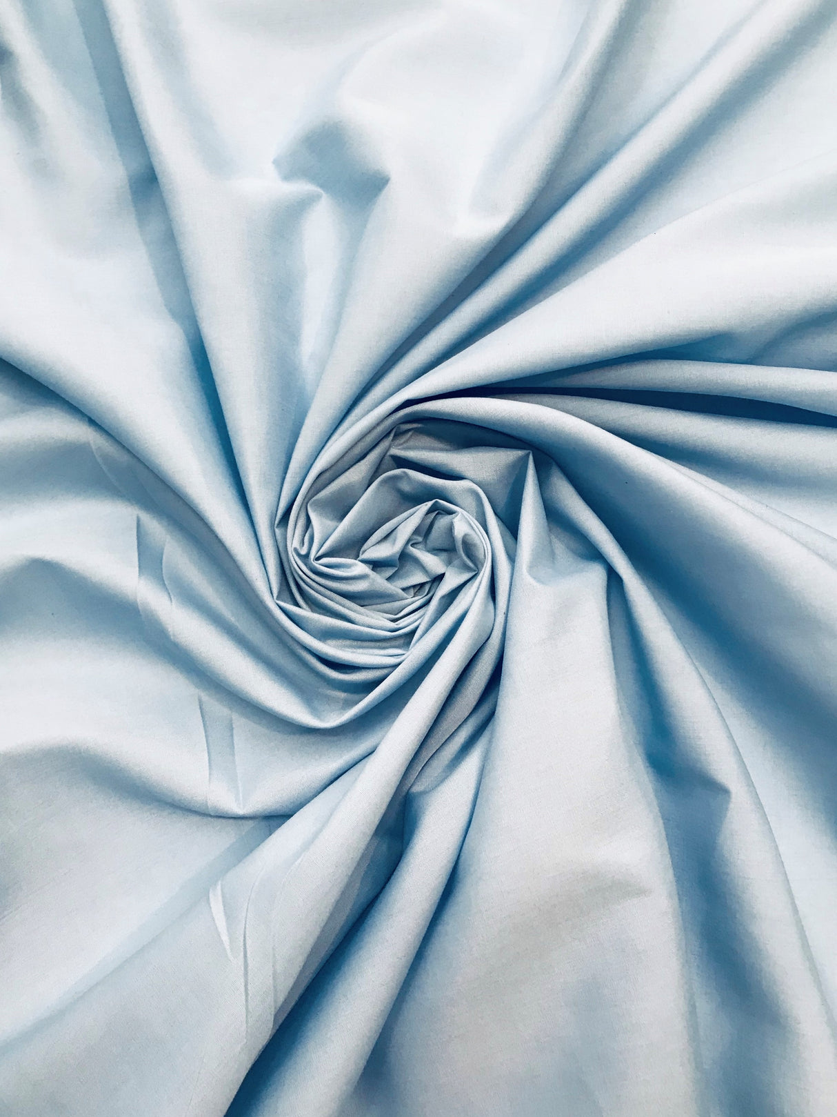 Lt Blue Poly Cotton Broadcloth Fabric - Light Blue, 59/60" Width (1 Yard)