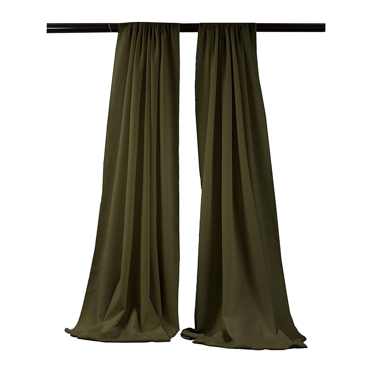 Backdrop Drape Curtain Polyester Poplin Fabric - Seamless, 5 Feet Wide X 20 Feet High, Color Options (1 Set)