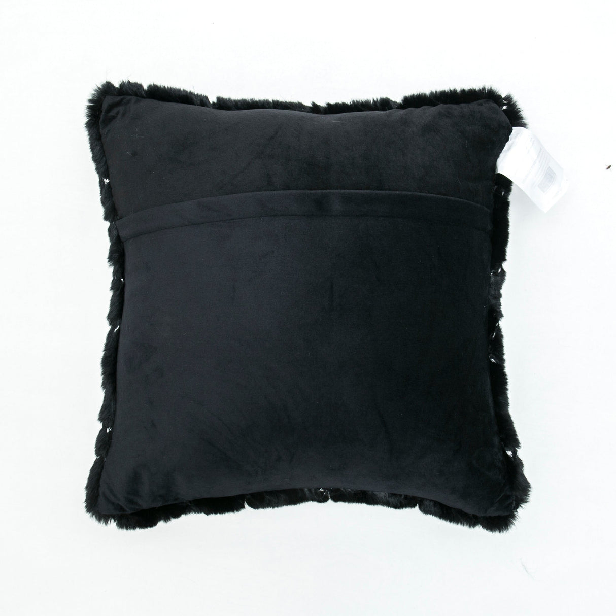 Golden Faux Fur Glow Fluffy Pillow Polyester Fabric - Black Moon With Gold Foil, 20" X 20" (1 Pillow)