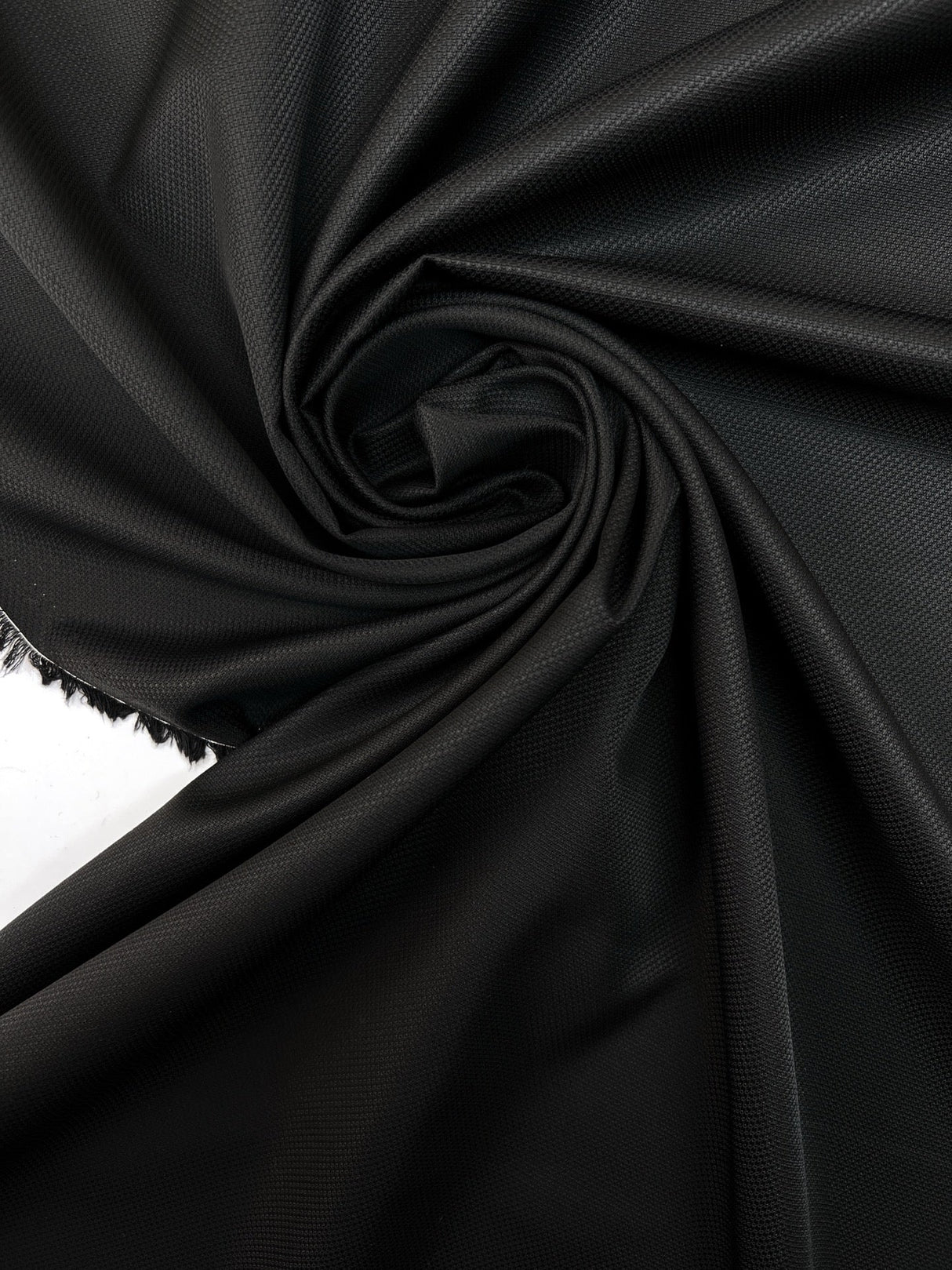 Wool Jacquard Suiting Fabric Black
