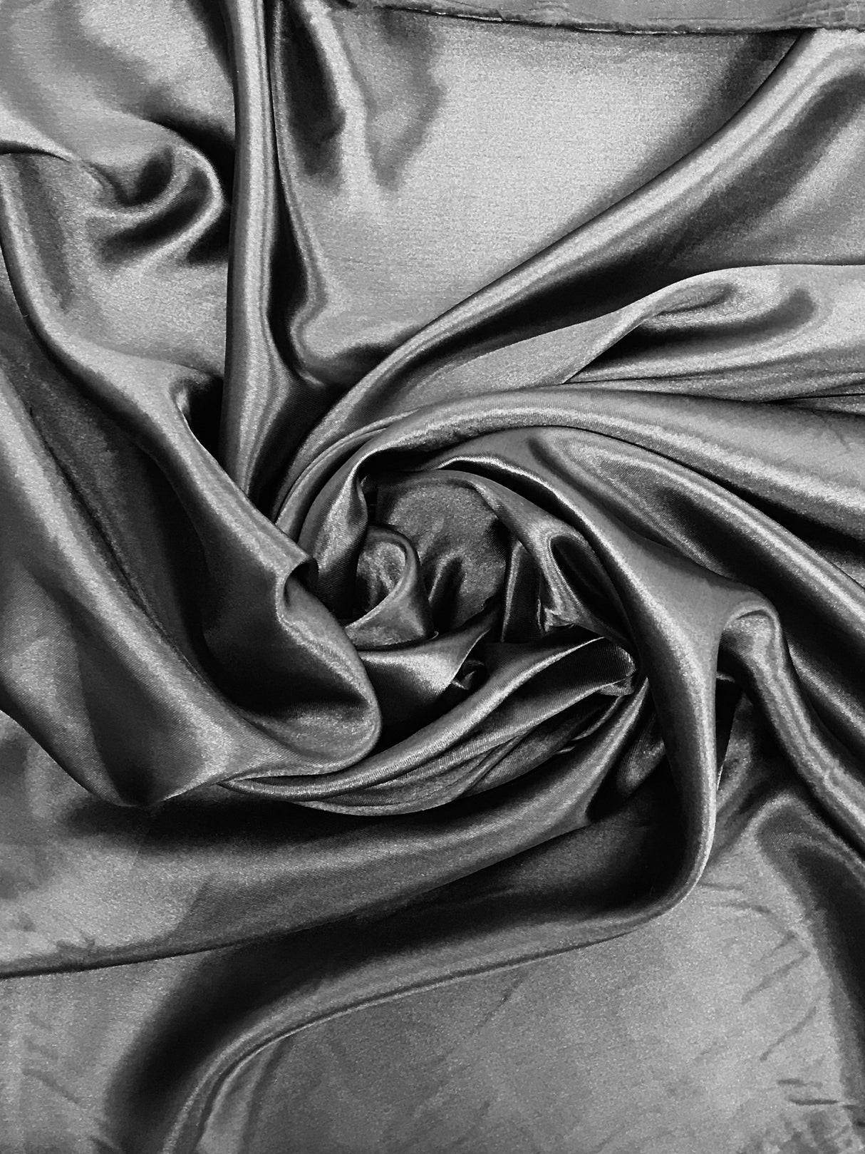Black Medium Satin Polyester Fabric - Black, Satin, 58"-60" Wide (1 Yard)