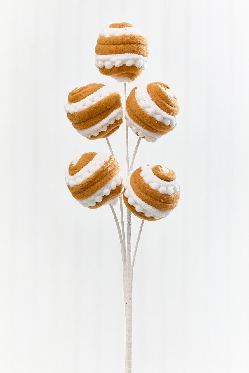 16" Gingerbread Stripe Ball Pick