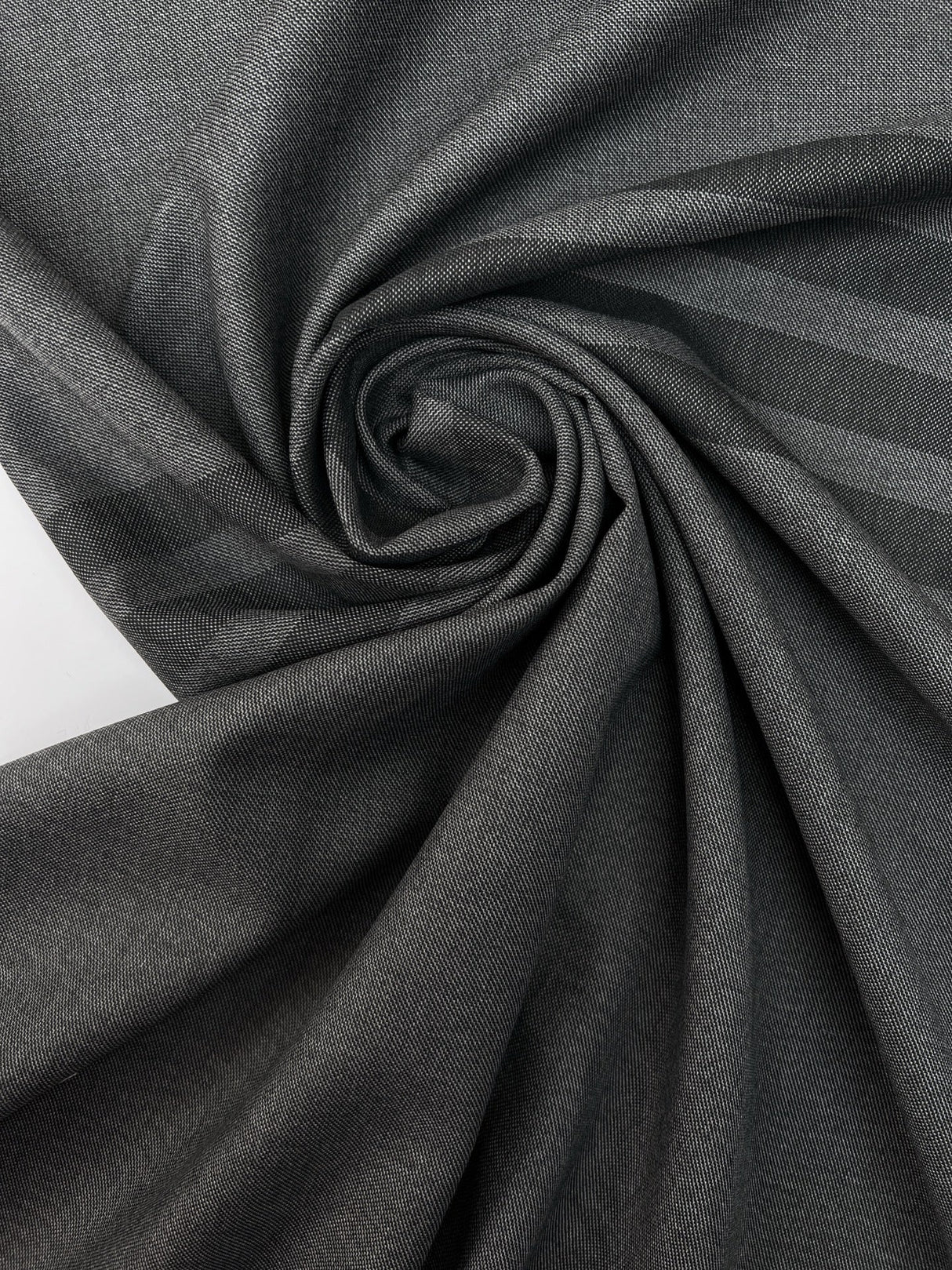 Wool Twill Gray Striped Suiting Fabric