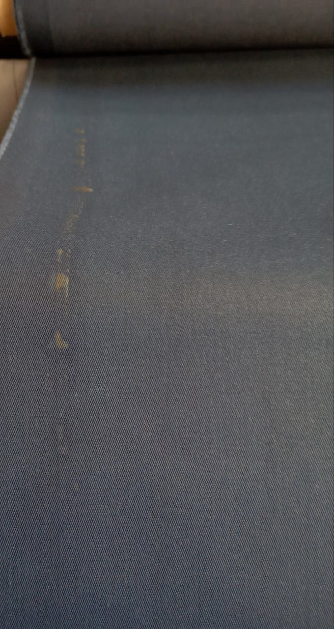 Blue Cotton Elastane Twill Suit Fabric