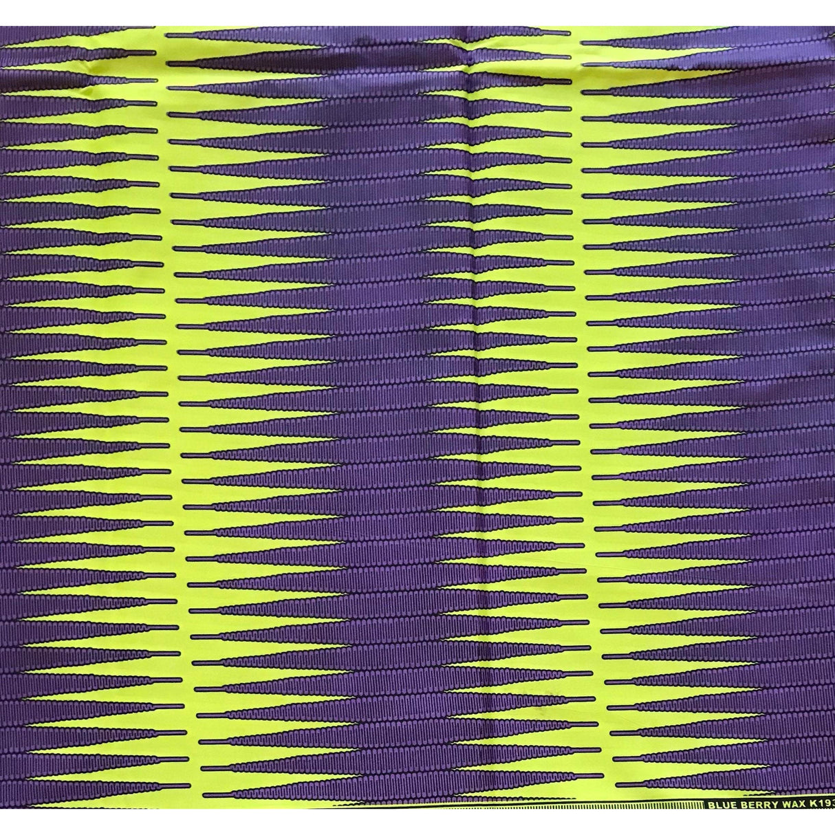 African Print Fabric Ankara Polycotton Fabric - Purple, Green Owerri Beat Design, 45" Width (Per Yard)