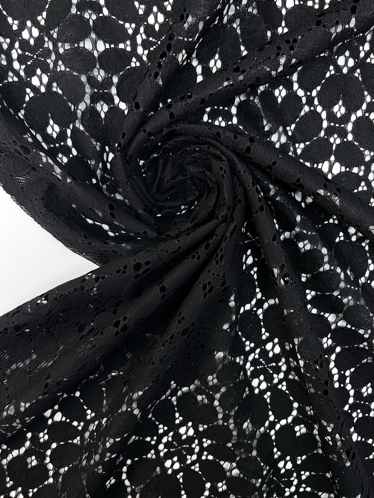 Black Cotton Guipure Lace
