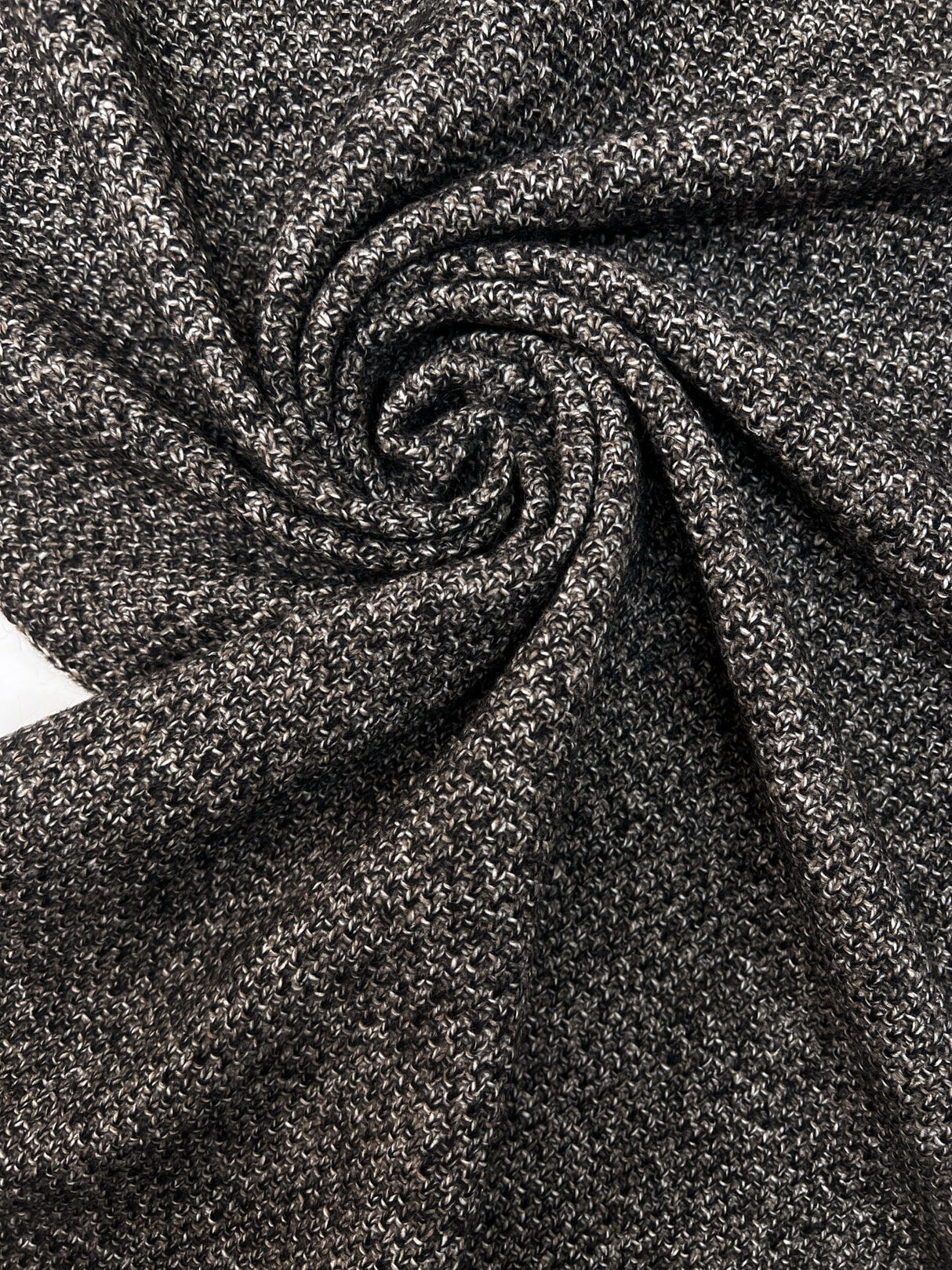 Wool Blend Knitted Coat Fabric Gray Beige Black