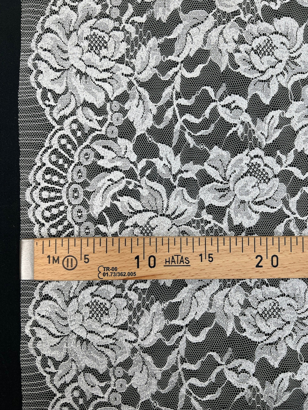 Viscose Lace Mesh Floral White Beige