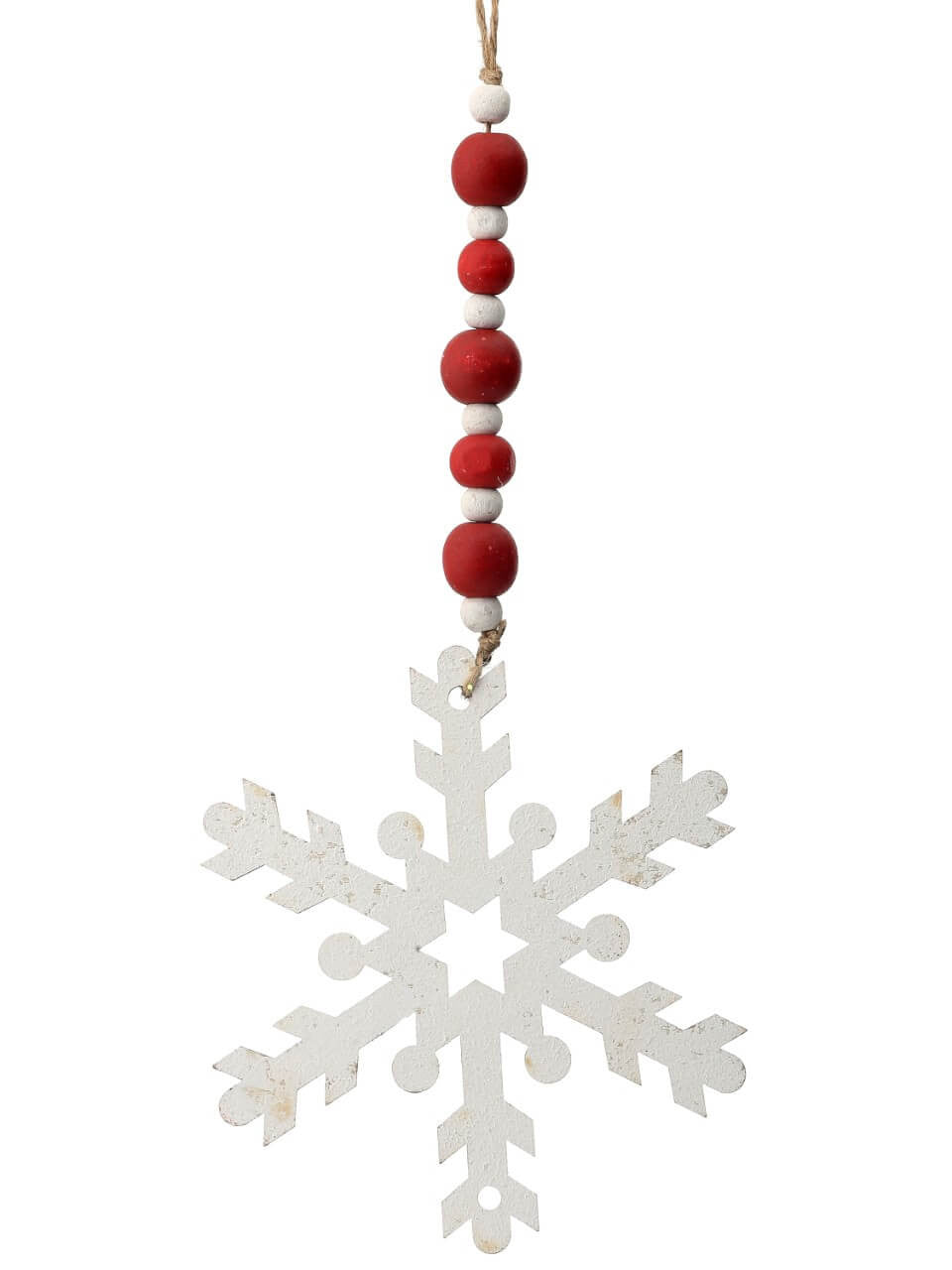 9 Inch Wood Bead MDF Snowflake Drop Ornament Decorative Christmas Hanging Ornament