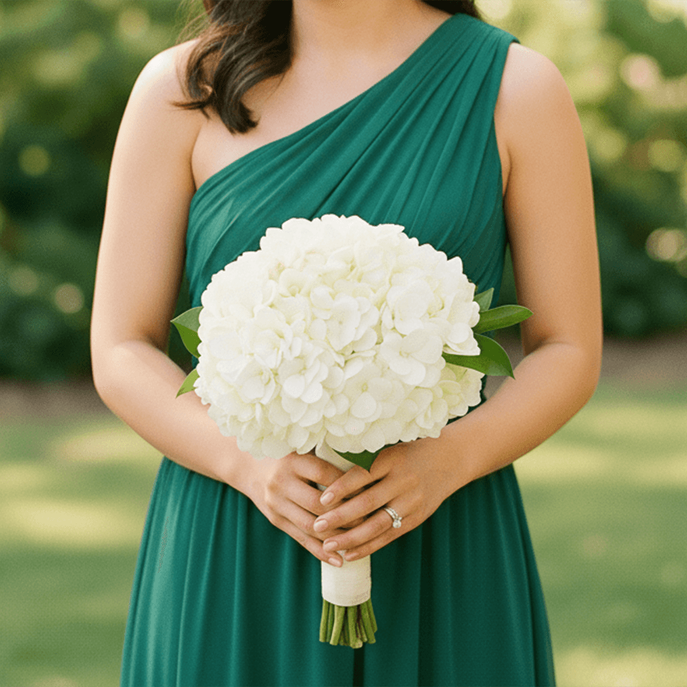 White Hydrangea Bridesmaids Bouquets 6 Sets Fresh Flowers 6 Stems Each