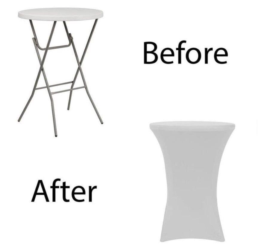 Cocktail Spandex Tablecloth - 100 Percent Polyester Fabric, Reinforced Pockets, 36" Diameter, 42" Height (By Piece)