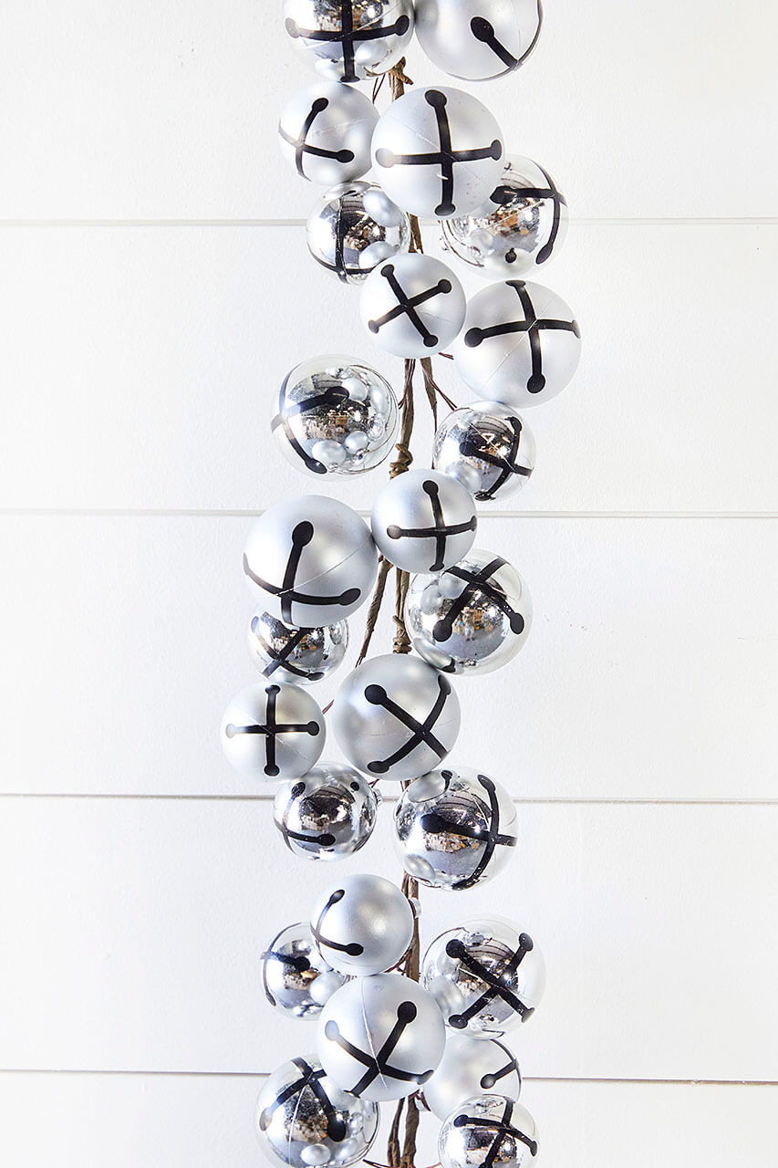 5’ Holiday Silver Jingle Bells Garland