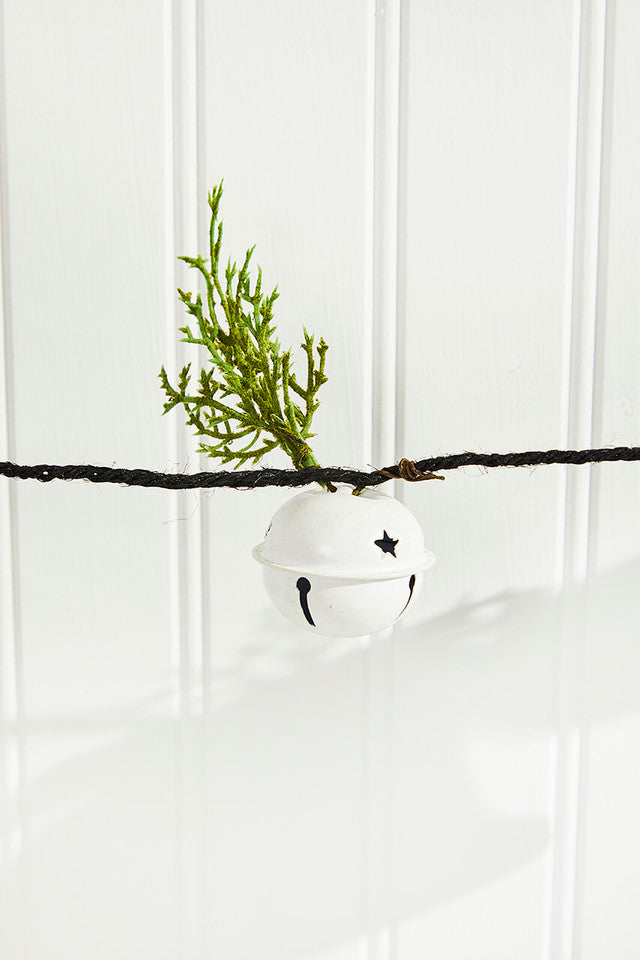 White Country Bell Garland 67 Inch Christmas Decor