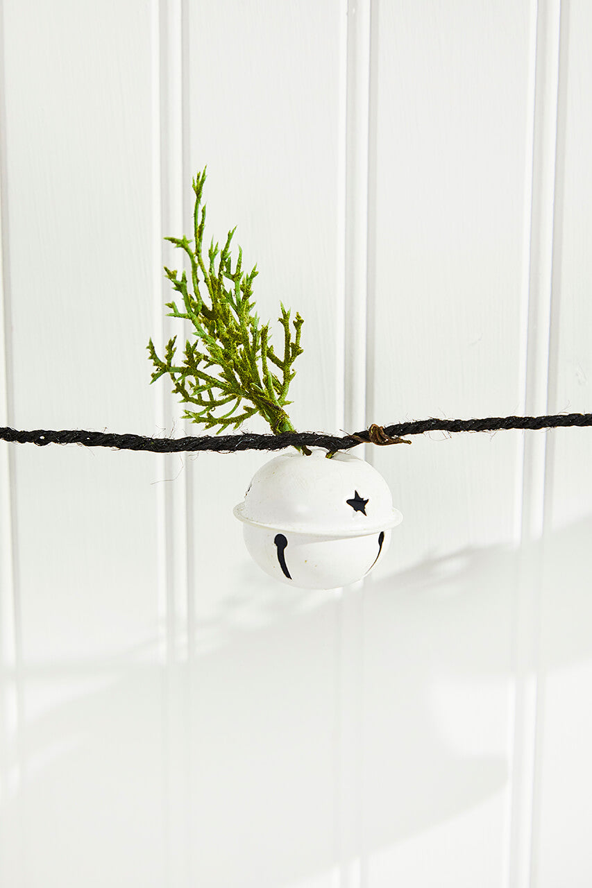 67” White Country Bell Garland