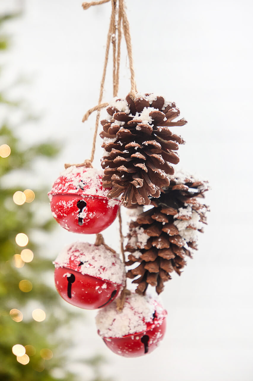 19" Red Bells & Pinecones Ornament