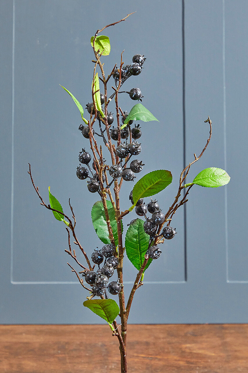 32" Berry Branch Spray - Black