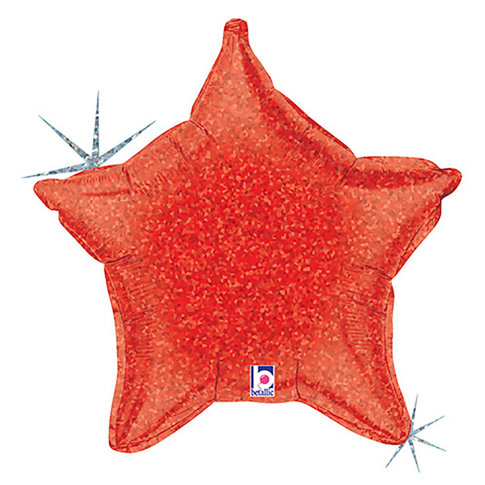 Foil Balloon Red Holographic Star