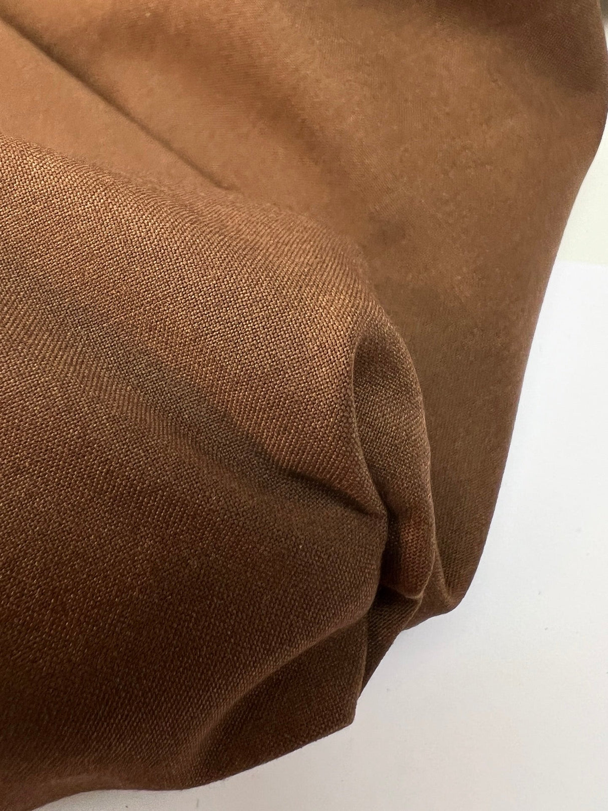 Brown Polyamide Viscose Elastane Plain Weave Fabric